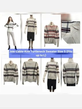 Joie Cable-Knit Turtleneck Sweater Size S - Relaxed Fit